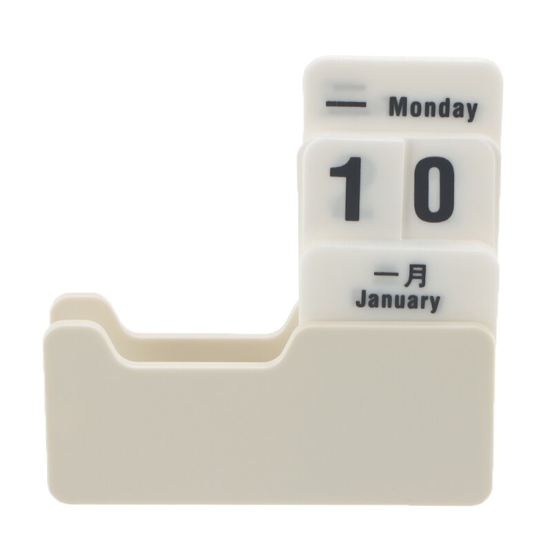 Mini Rotary Perpetual Calendar DIY Calendar Art Crafts Home Office Desk Decoration Vintage Style School Office Supply: White