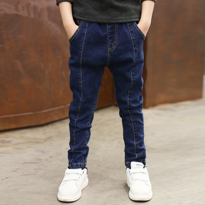 Jeans droits pour garçons de 4 à 11 ans, vêtements tendance, pantalons longs en Denim pour enfants, classiques, décontractés: Bleu / 5T
