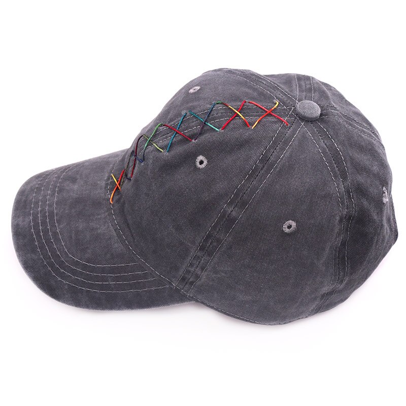 Rento monivärinen nauha puuvilla baseball lippalakit naisille tytöille miesten kesä säädettävä hip hop lippis denim snapback lippikset
