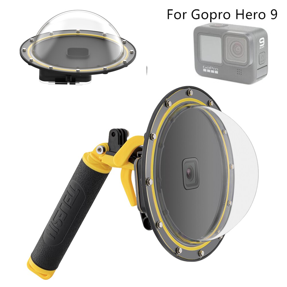 Waterdichte Accessoires Duiken Kap Dome + Handheld Monopod Bobber Drijvende Mount Voor Gopro Hero 9 8 Hero7 6 5 camera Mounts