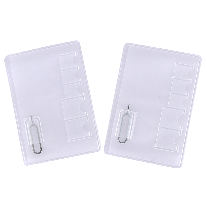 5 Pcs 6 Sim Card Storage Case Box Bag Easy Carry Clear Protector Portable For Sim Memory Card Transparency Universal