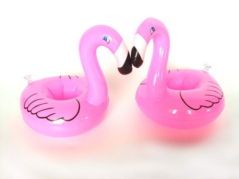 3 st mini uppblåsbar flamingo drinkhållare mugghållare pool flyter sommar simning fest vatten roliga leksaker för vuxna barn