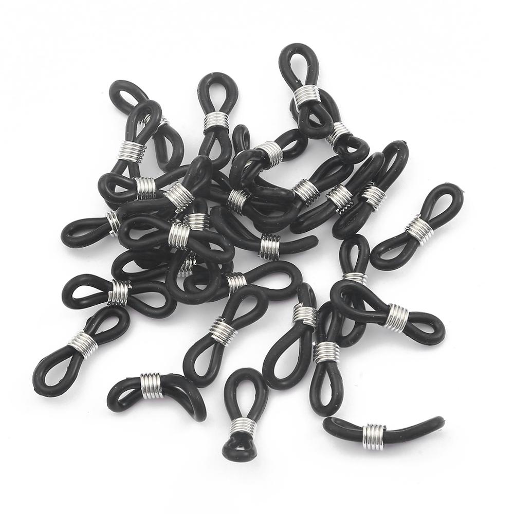 20pcs/lot 20x6mm Adjustable Glasses Chain Silicone Rubber Ring Non Slip DIY Connector Strap Eyelets Rope glasses Cord Accessory: Red