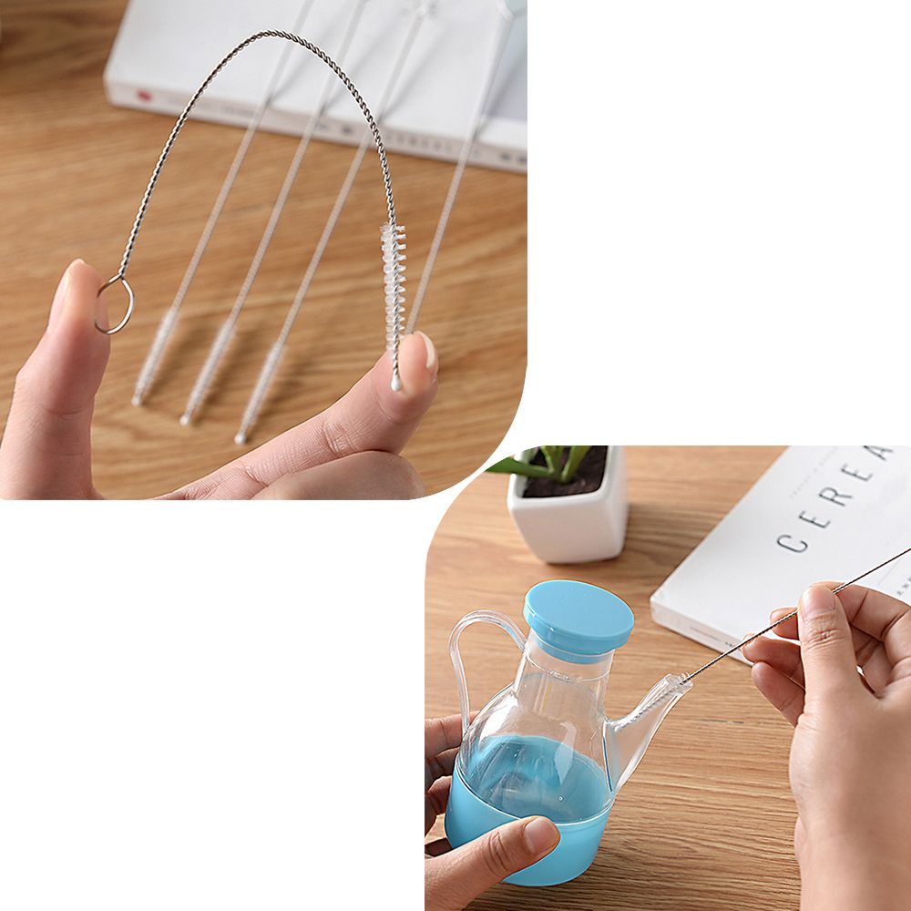 10Pcs Roestvrij Stro Cleaner Borstels Gereedschap Glazen Buis Drinken Pijp Cleaner Stro Flessenborstel Haar Zuigkracht Aquarium