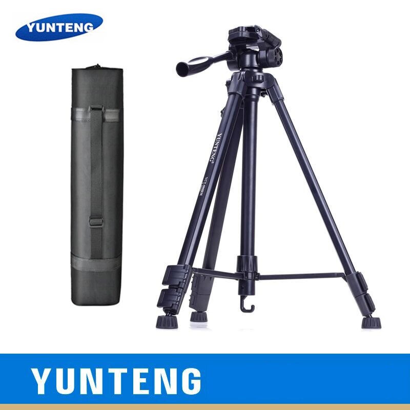 Yunteng VCT-590 Statief Ptz Micro Slr Camera Mobiele Telefoon Draagbare Fotografie Camera Outdoor Reizen Statief Met Statief Tas