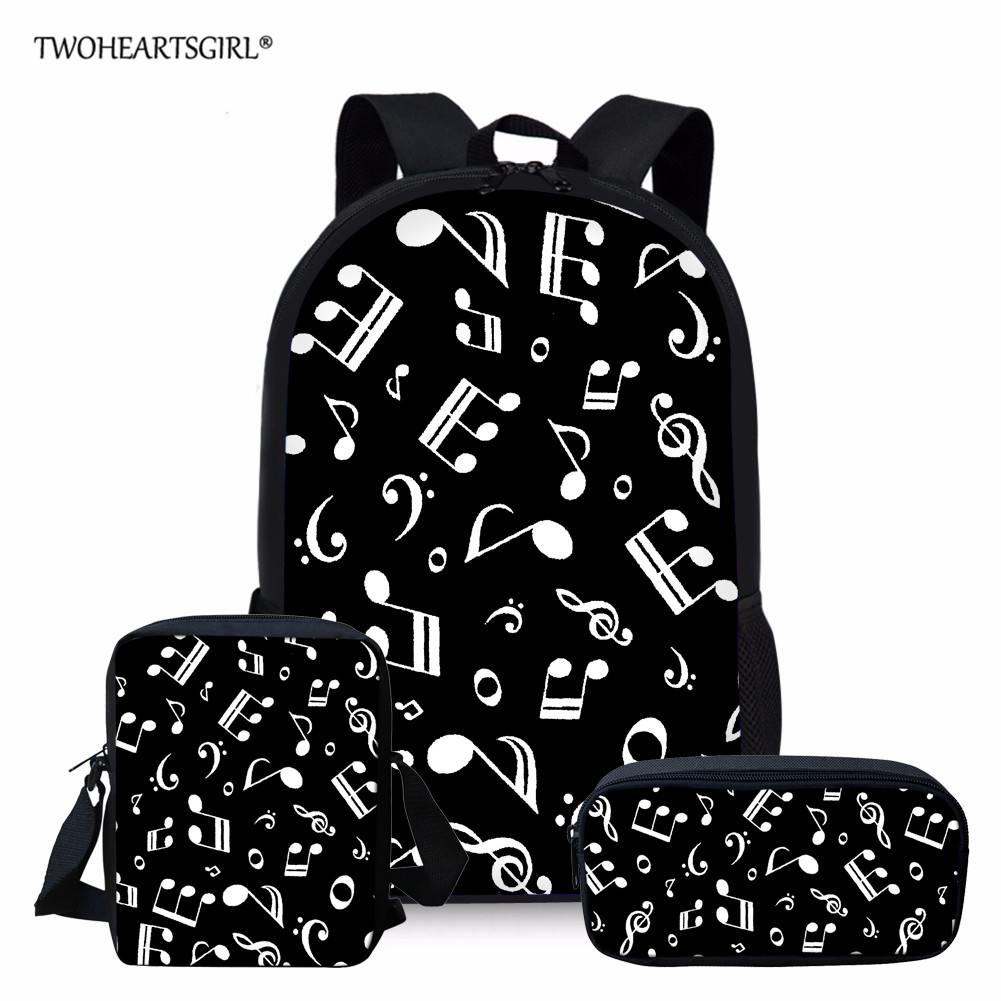 Twoheartsgirl schooltassen voor Tienermeisjes Music Note Rugzak Vrouwen Meisjes Tas mochila feminina