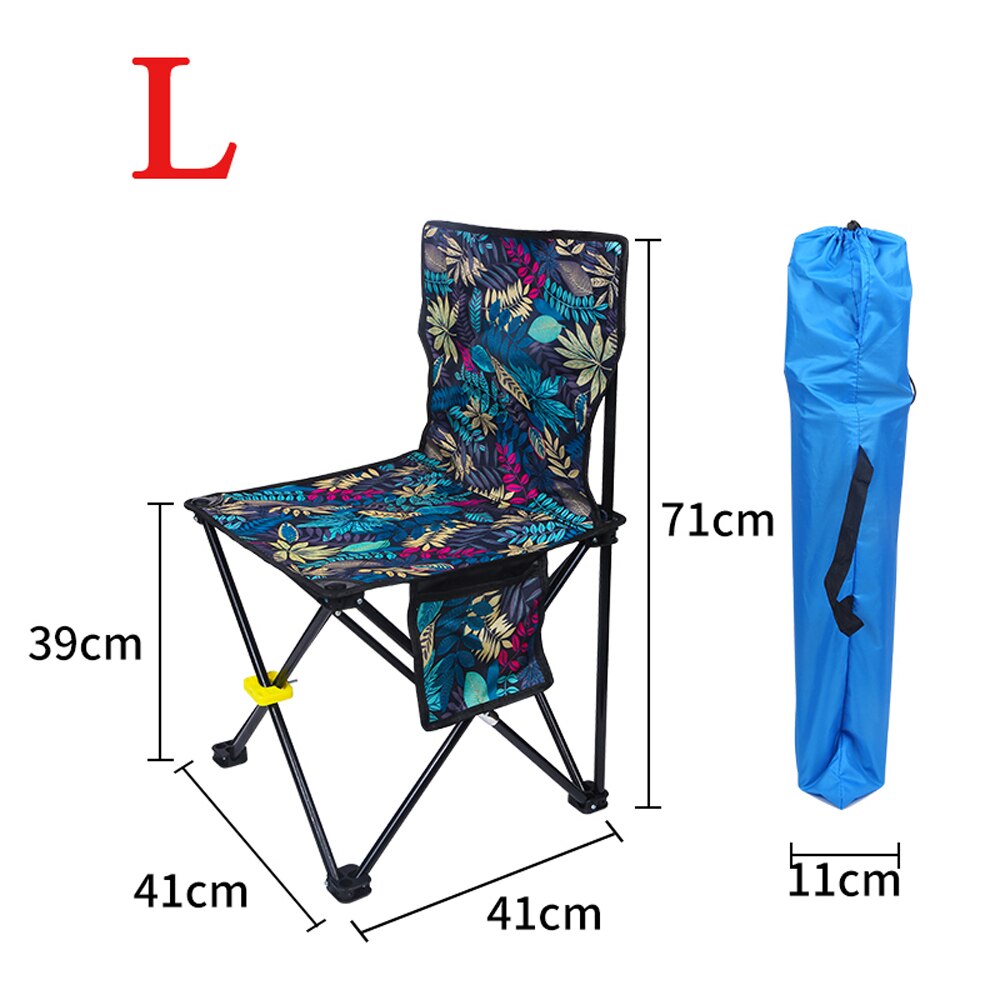 Ultralette udendørs stol bærbar klapstol camping quad stole opbevaringstaske rejser strand vandreture fiskeredskab stol skammel sml: Bl