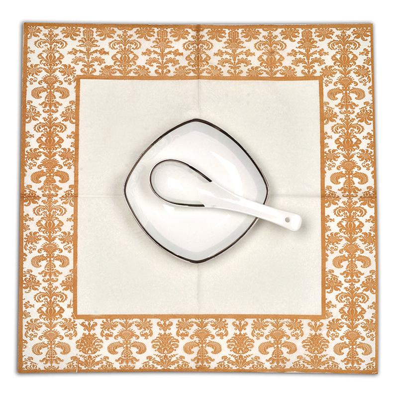 Serviettes jetables et légères en tissu 100 pièces | Pratique, imprimé doré, Restaurant, hôtel maison