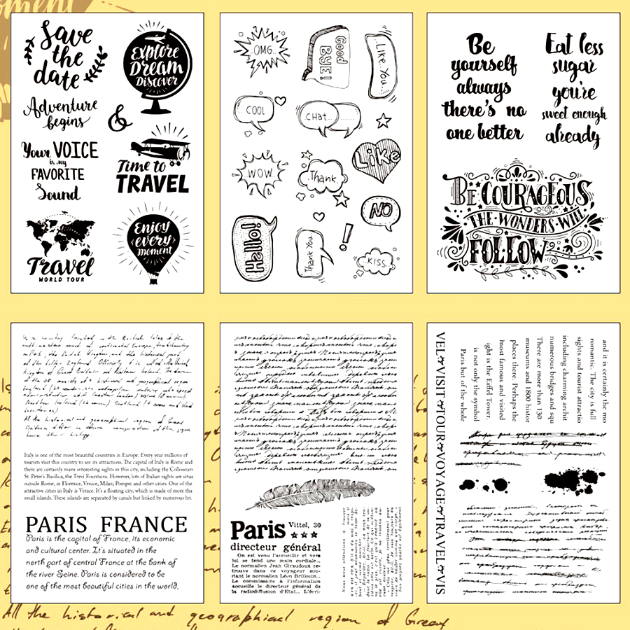 Wyse kirkkaat postimerkit englanniksi sana postimerkit aakkoset läpinäkyvä silikoni leima sinetti itse scrapbooking paperikorttien valmistus askartelu