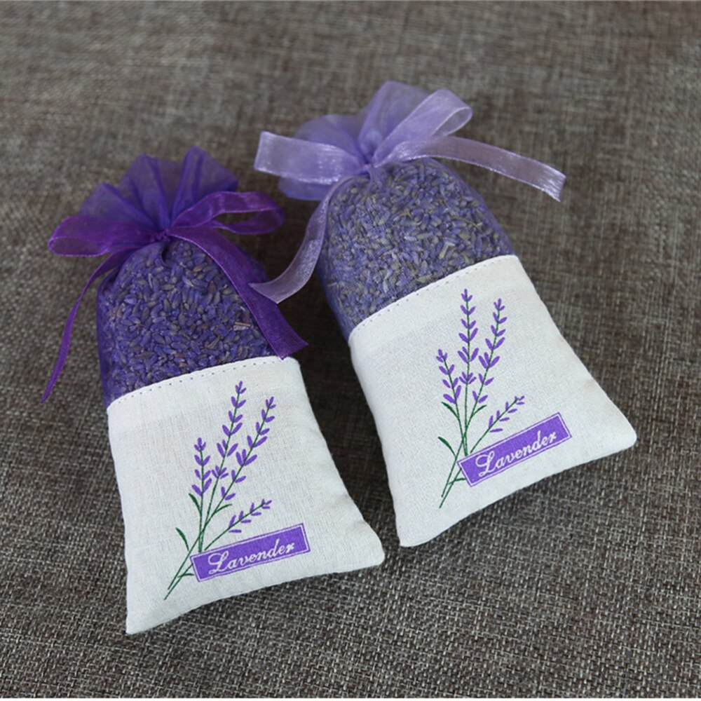 25pcs Empty Lavender Bags Floral Printing Fragrance Pouch Sachets Bag for Relaxing Sleeping Dark Purple)