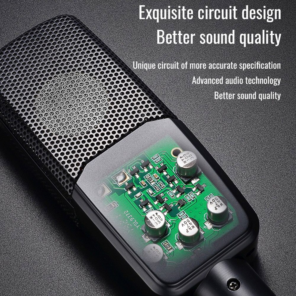 TAKSTAR TAK35 Recording Microphone Condenser Cardioid Mic with Metal Windscreen Shock Mount for Live Vocal Record