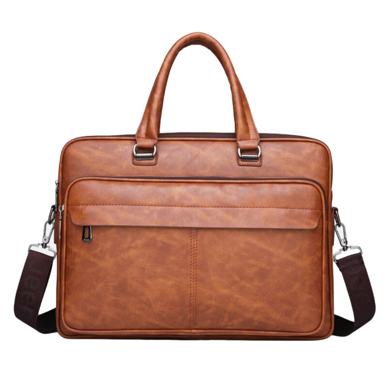 Bolso maletín de hombre de de negocios famosa de cuero bolsas de mensajero de hombro bolso de oficina portátil: orange