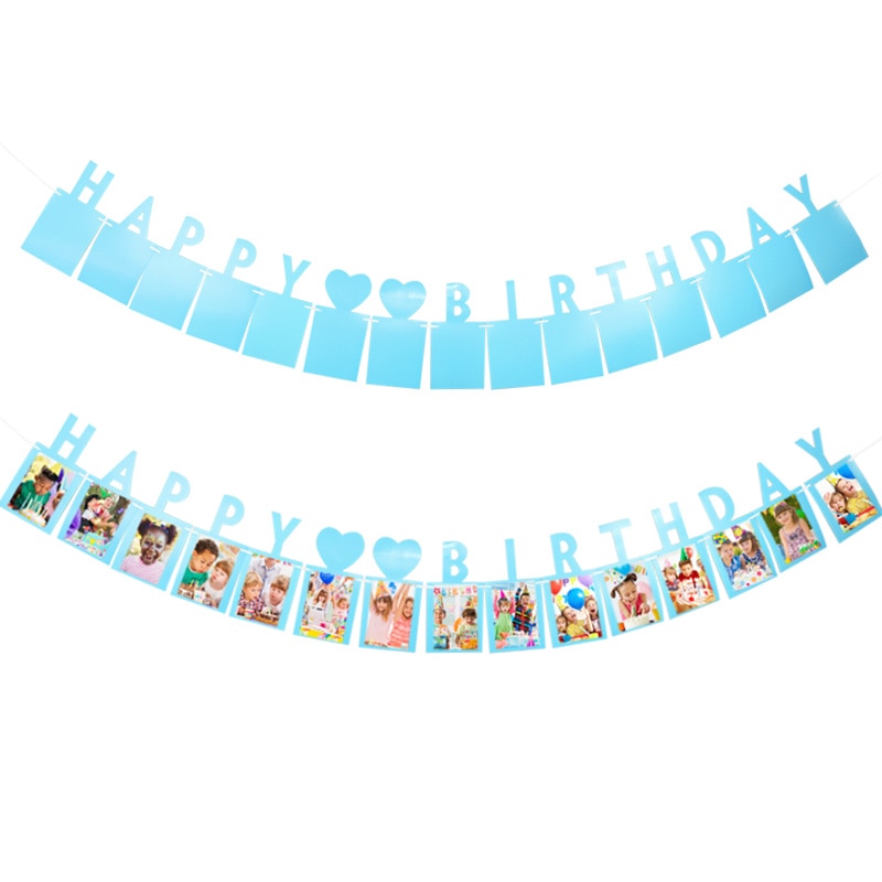 Cartel con marco de fotos de meses, decoración de feliz cumpleaños, Clip de foto para la edad del bebé, suministros para de primer año