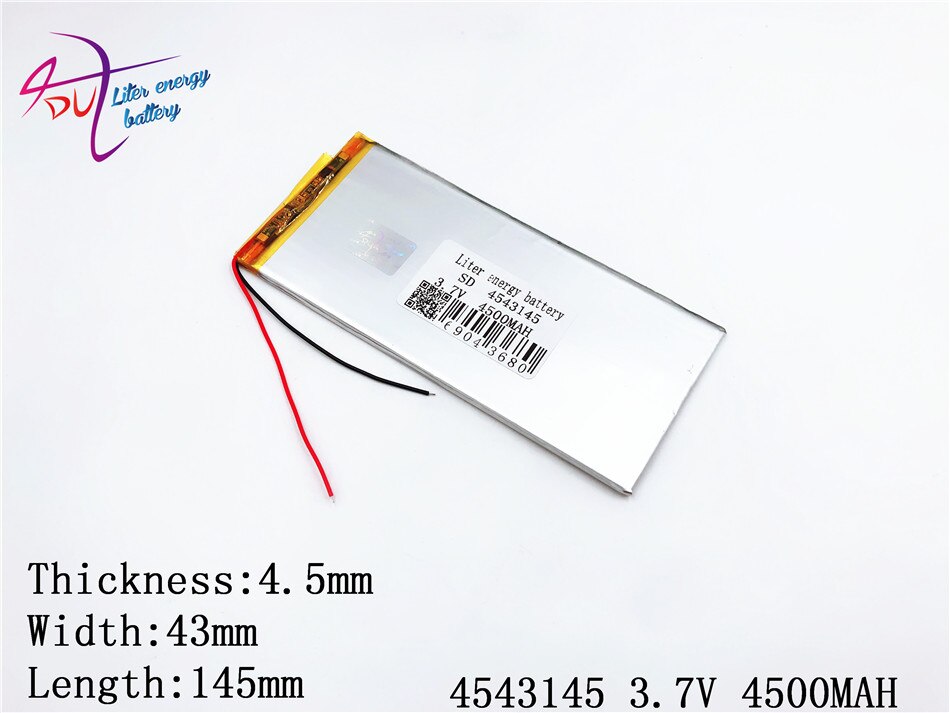 Liter energy battery lithium polymer batteries 4543145 3.7V 4500mAh large-capacity ultra-thin flat-panel computer. Notebook
