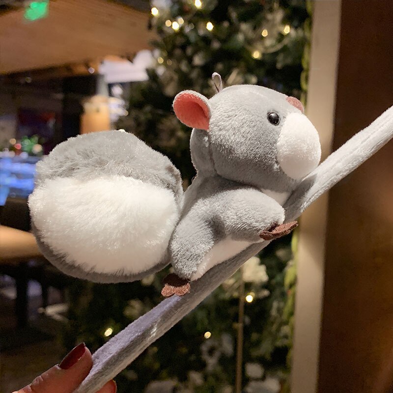Jouet en peluche pour enfants, de bande dessinée Pop Circle, Bracelet Animal mignon tournesol Crocodile dinosaure, accessoires de décoration: Squirrel-Gray