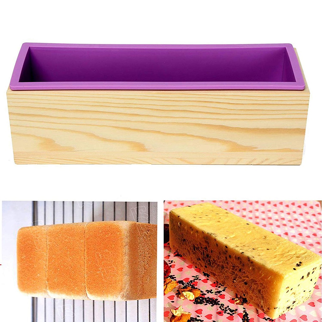 0.9Kg Flexible Rectangle Silicone Oven Soap Mold Cake Pans Handmade Soap DIY MINIATURE Bread Loaf Mold Soap Making Molds
