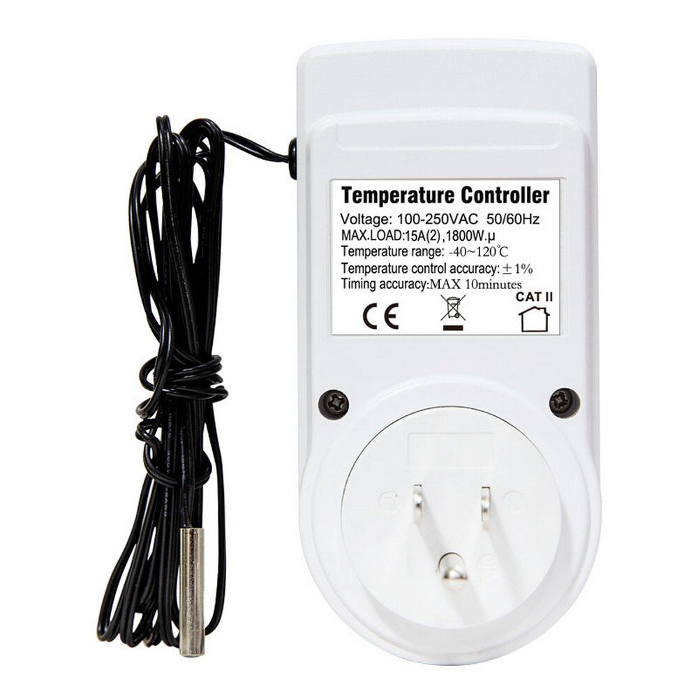 Termostato inteligente Salida de enchufe controlador de temperatura con temporizador interruptor sonda del Sensor Control Digital de enfriamiento de calefacción 110V 220V