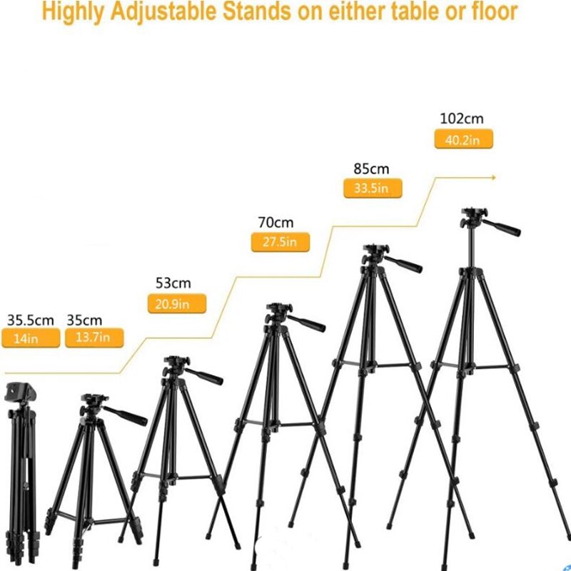 Multi-function Aluminum Lightweight Tripod portable stable metal Shoot Desktop Tripod Stand Cell Phone Holder