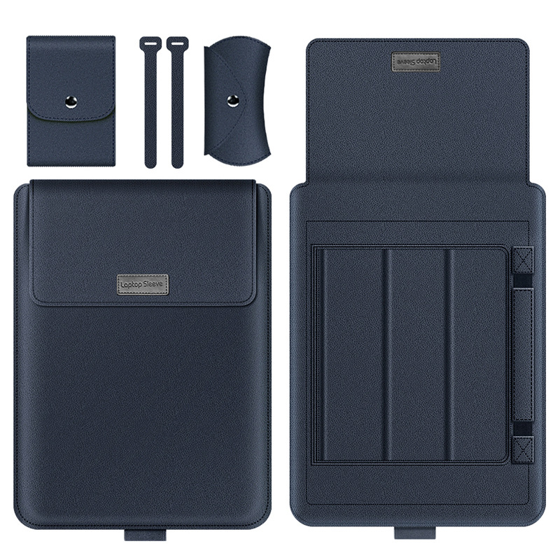 Pour Acer Nitro V15 pochette d'ordinateur rabattable support pliable tapis de souris câble ceinture chargeur souris pochette étanche étui en cuir PU: Beige