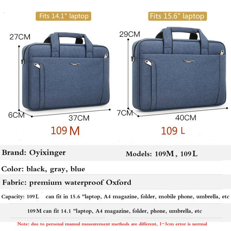 OYIXINGER mężczyźni teczki dla 14 15.6 Cal laptop wodoodporna Oksford męska torebka biznes kobiety pojedyncze ramię torba człowiek