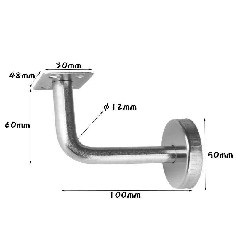 2pcs Wall Brackets Brushed Stainless Steel Handrail Stair Wall Mounted Brackets Support Hand Rail Stair Railing Guardrail