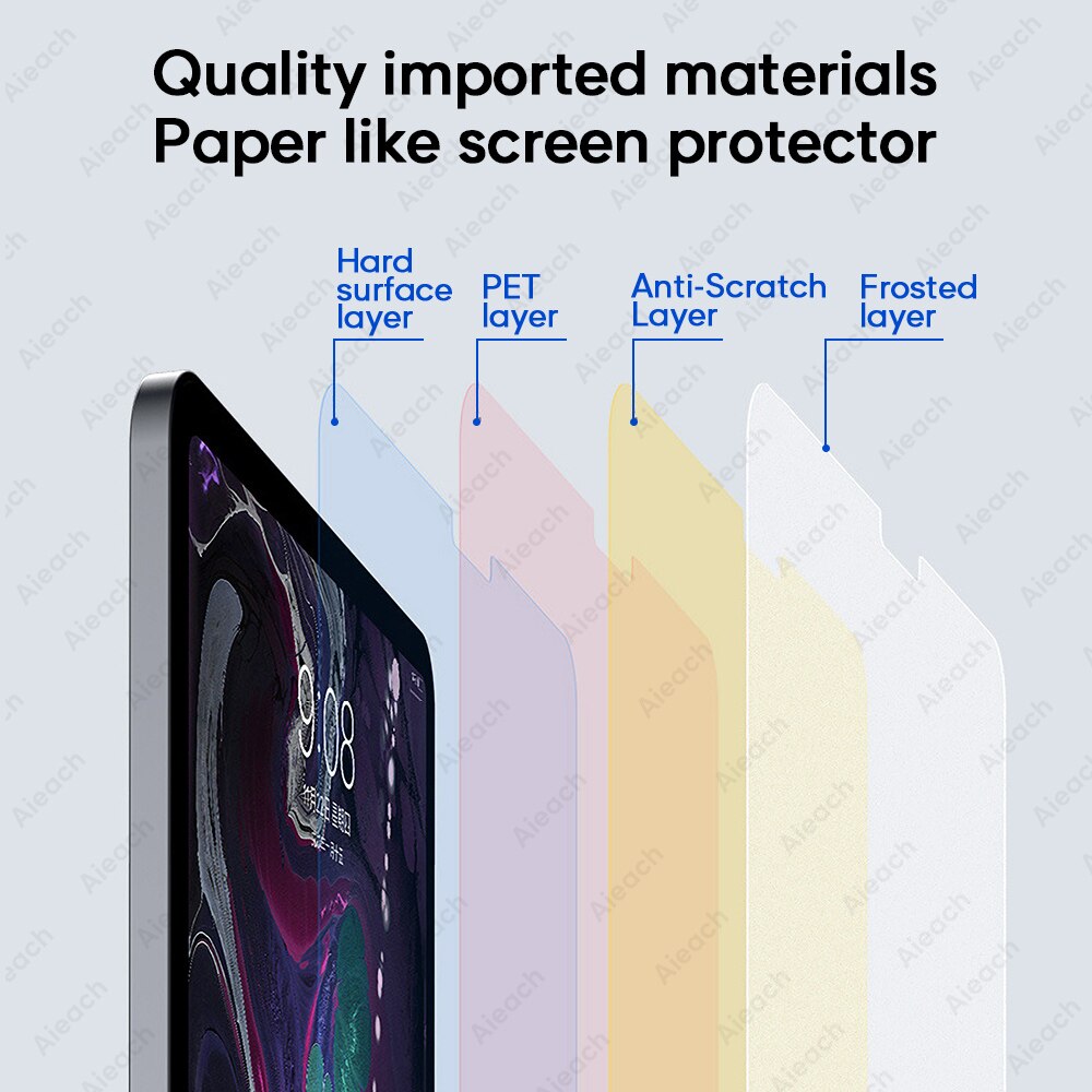 Como papel de Protector de pantalla para iPad Pro 10,5, 12,9 de 9,7 dibujo película mate para iPad , , 9,7, , 10,2 1 2 3 4 5