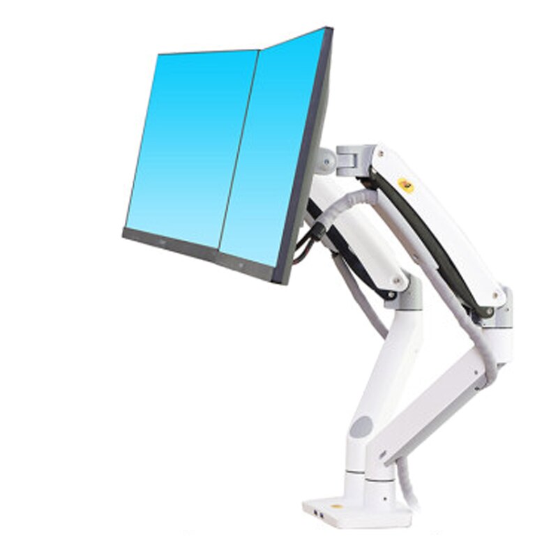 Neue NB F195A Aluminium 22-32 zoll Dual LCD LED-Monitor Montieren Gas Frühling Arm voll-Bewegung Monitor Halfter unterstützung zuletzt 3-12kgs jeder: Weiß