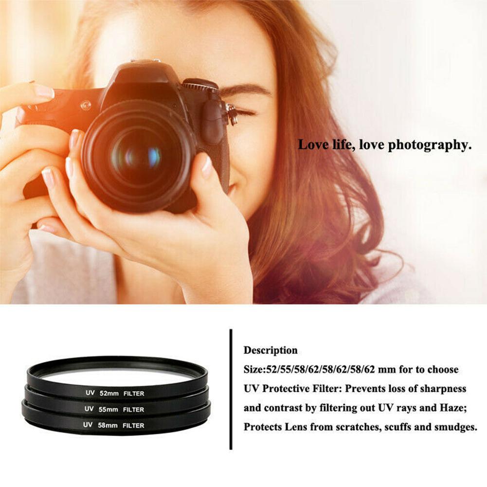 Obiektyw aparatu Uv filtr cyfrowy osłona obiektywu akcesoria 55mm/58mm/62mm/67mm/72mm/77mm