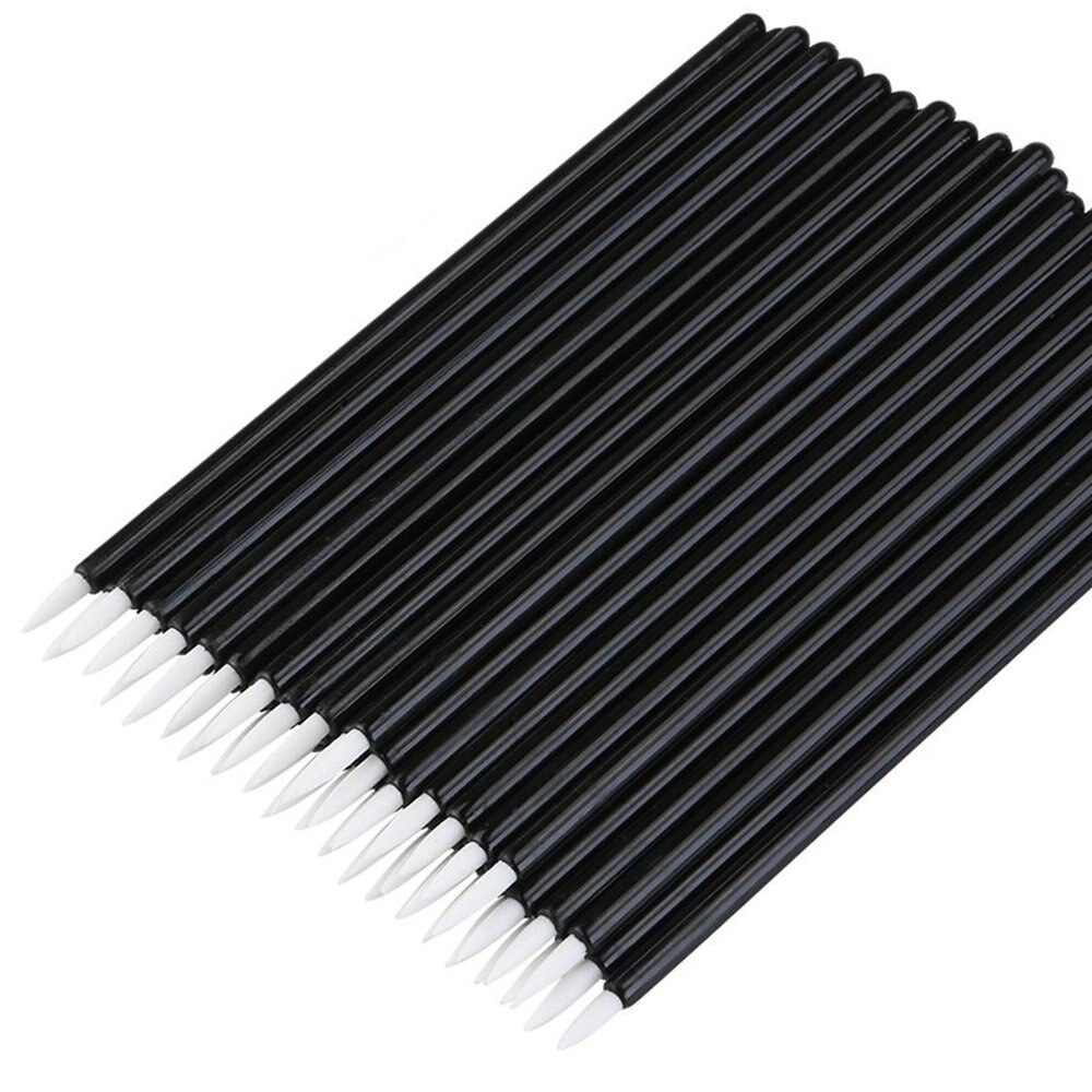 100pcs Disposable Eyeliner Brushes Individual Applicator Superfine Fibre Swab Eye Liner Liquid Wand Eye Liner Brush: white 2