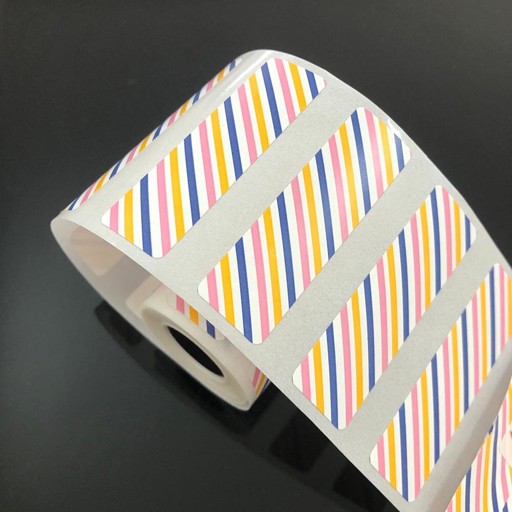 L'etichetta della carta termica a colori può essere fissata alla carta da stampa termica autoadesiva per la carta da stampa termica HD Peripage 50x15mm: Color Stripe