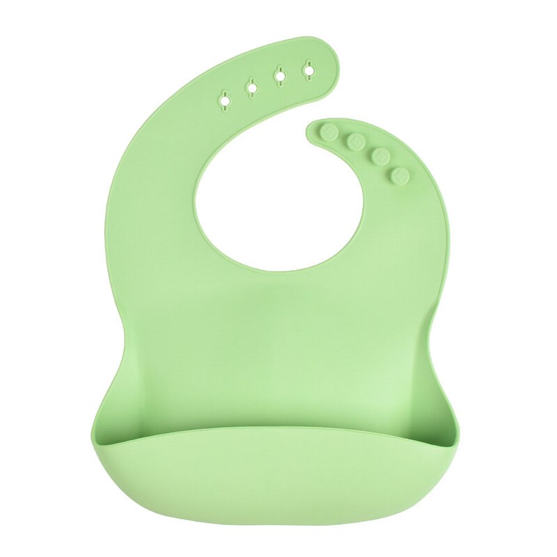 Bavaglino per bambini in Silicone morbido impermeabile tinta unita per bambini ragazza ragazzo bavaglino regolabile per bambini pranzo per bambini roba per l'alimentazione roba per bambini Unisex: green