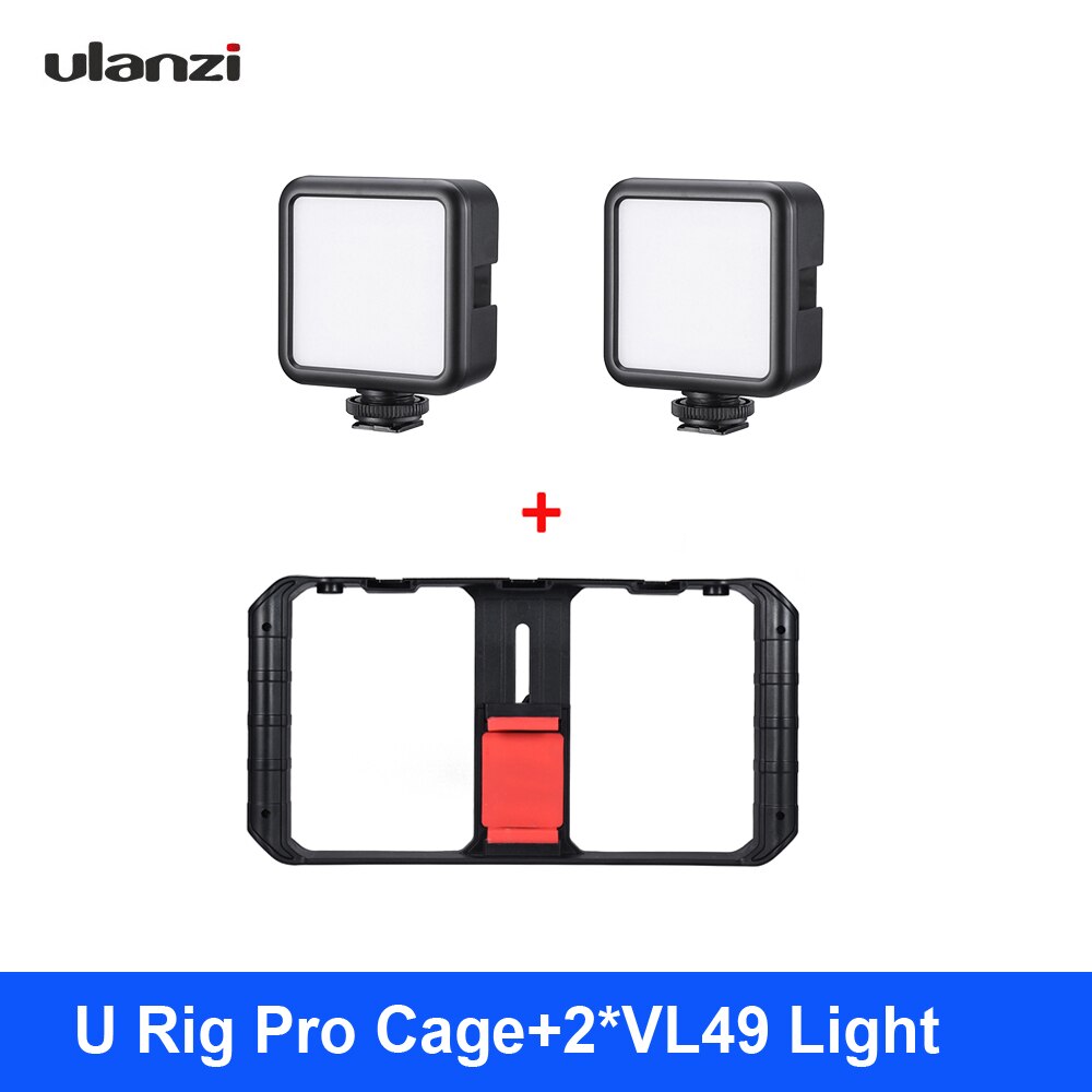 Ulanzi U-Rig Pro 3 Schoen Handheld Smartphone Video Rig Film Vlogging + Mic + VL49 Mini Licht + MT-08 Mini Statief Voor Iphone Samsung: U-Rig Pro 2VL49