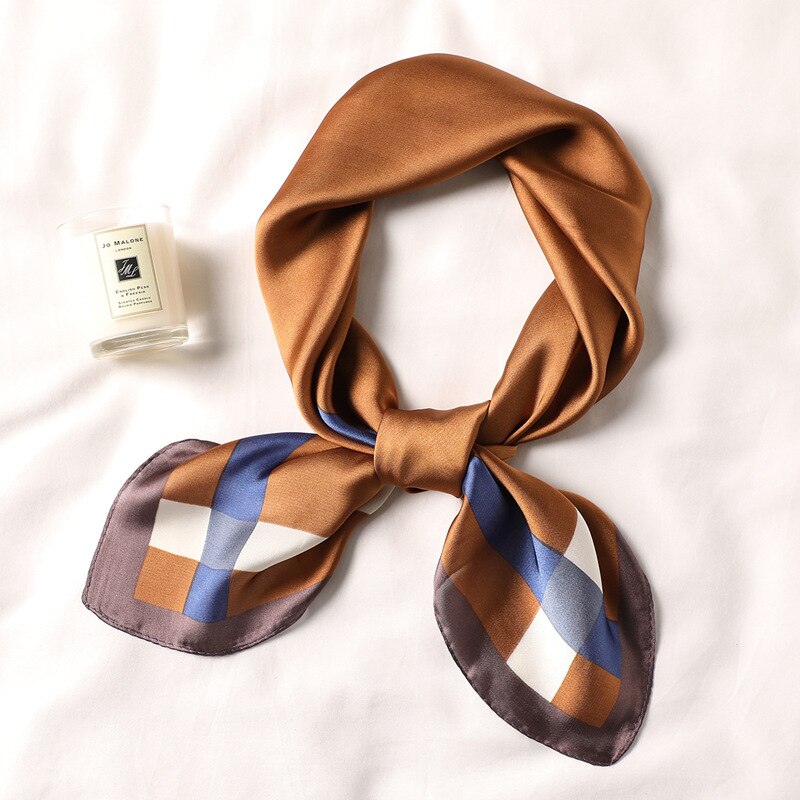 Silkeskjerf firkantet dame hår tørkle sjal og omslag kvinner skjerf liten størrelse kontor kvinne print hals foulard