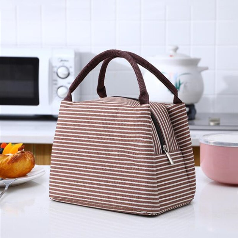 Portable Lunch Bag Thermal Insulated Lunch Box Tote Cooler Bag Bento Pouch Lunch Container School Food Storage Bags: coffee 2