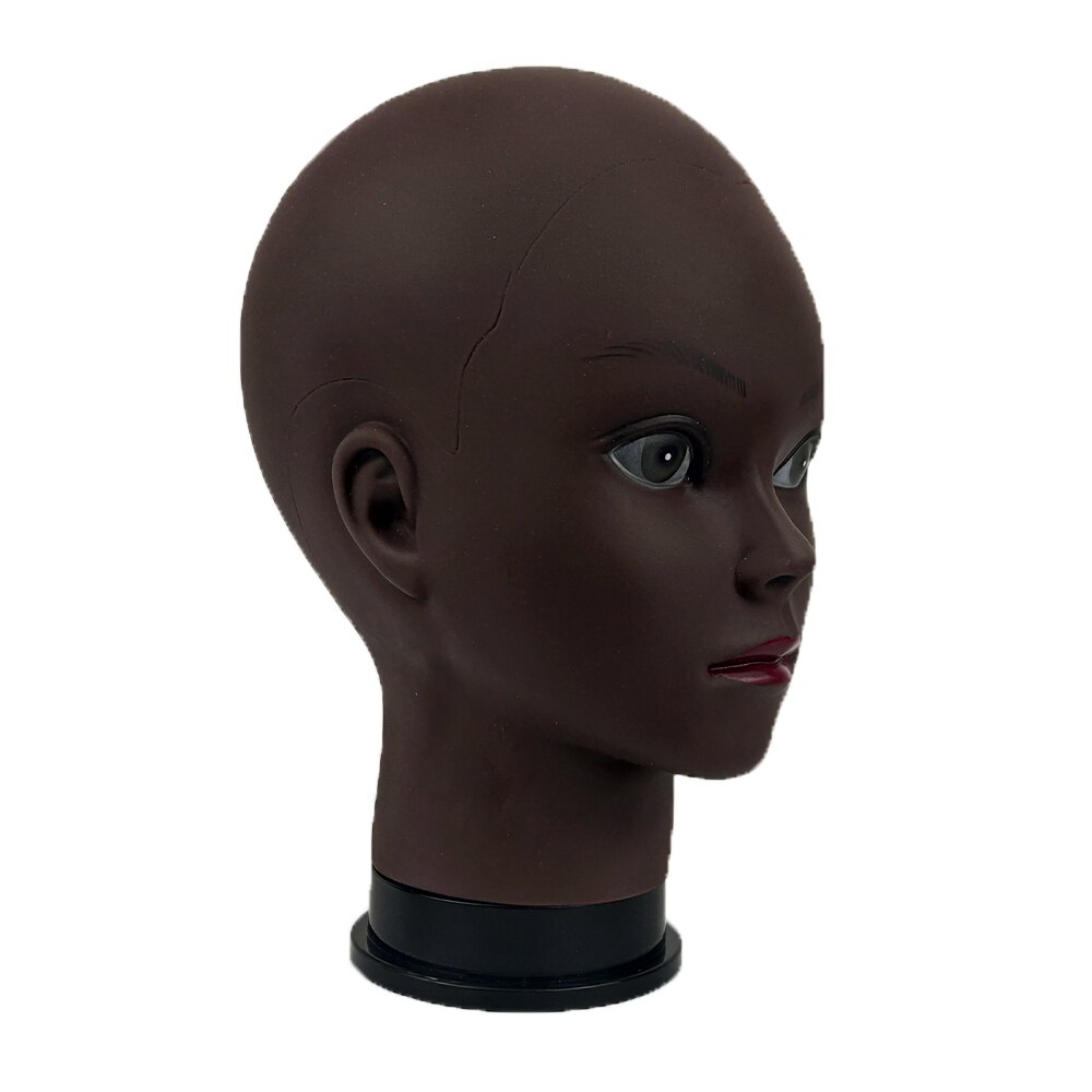 Afro Black Bald Wig Block Head With Free Clamp Manikin Head With Stands Plussign 20.5" Big Wig Mannequin Head For Wig Making