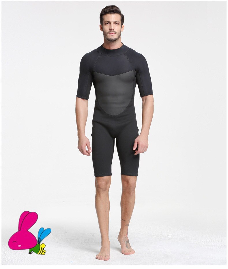 Professionele Winter Mannelijke 2mm Neopreen Wetsuit Rash Guard Duiken Een Stuk Surfen Kleding Zwarte kleur