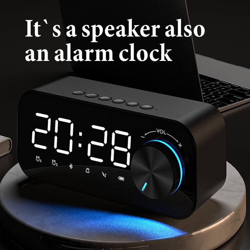 Nieuw! Wekker Bluetooth Luidspreker Digitale Display Led Draadloze Subwoofer Muziekspeler Radio Wekker Tafel Klok