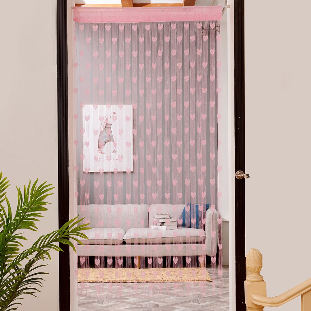 Europäischen Und Amerikanischen Stil String Vorhang Shiny Quaste Linie Vorhänge Für Wohnzimmer Küche Fenster Tür Teiler 50cm x 200cm: pink 