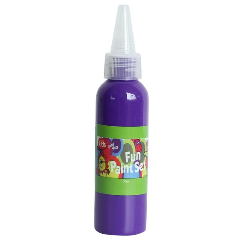 12 couleurs 60ml lavable doigt peinture sécurité et environnement enfants pigments bricolage pigment aquarelle protection dessin W6Z3: Violet