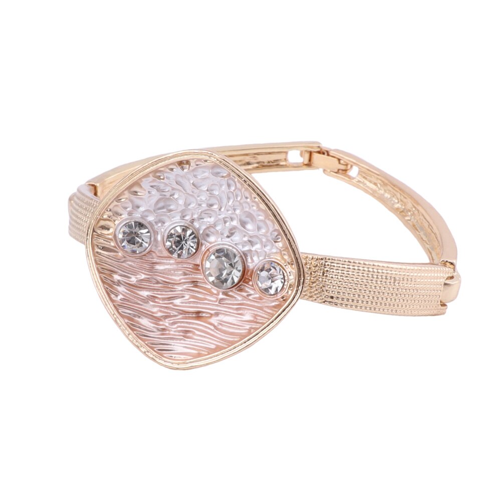 Dubai Schmuck-setzt Gold farbe Hochzeit Halskette Ohrringe Armbinde Ring einstellen für Frauen Braut Partei Kostüm Zubehör