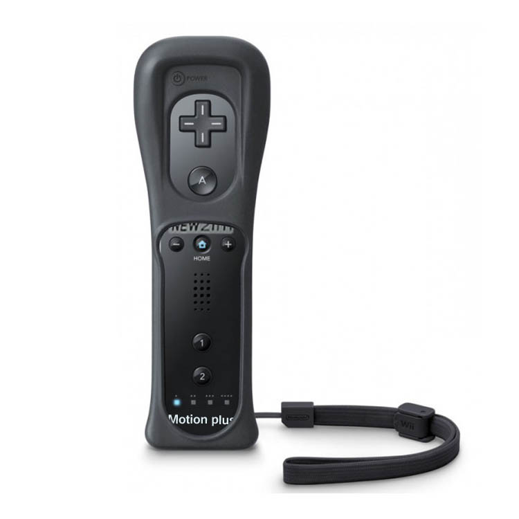 2 in 1 For Wiimote Built in Motion Plus Inside Remote Controller For Wii Remote Motionplus With Silicone Case For Nintendo: Black