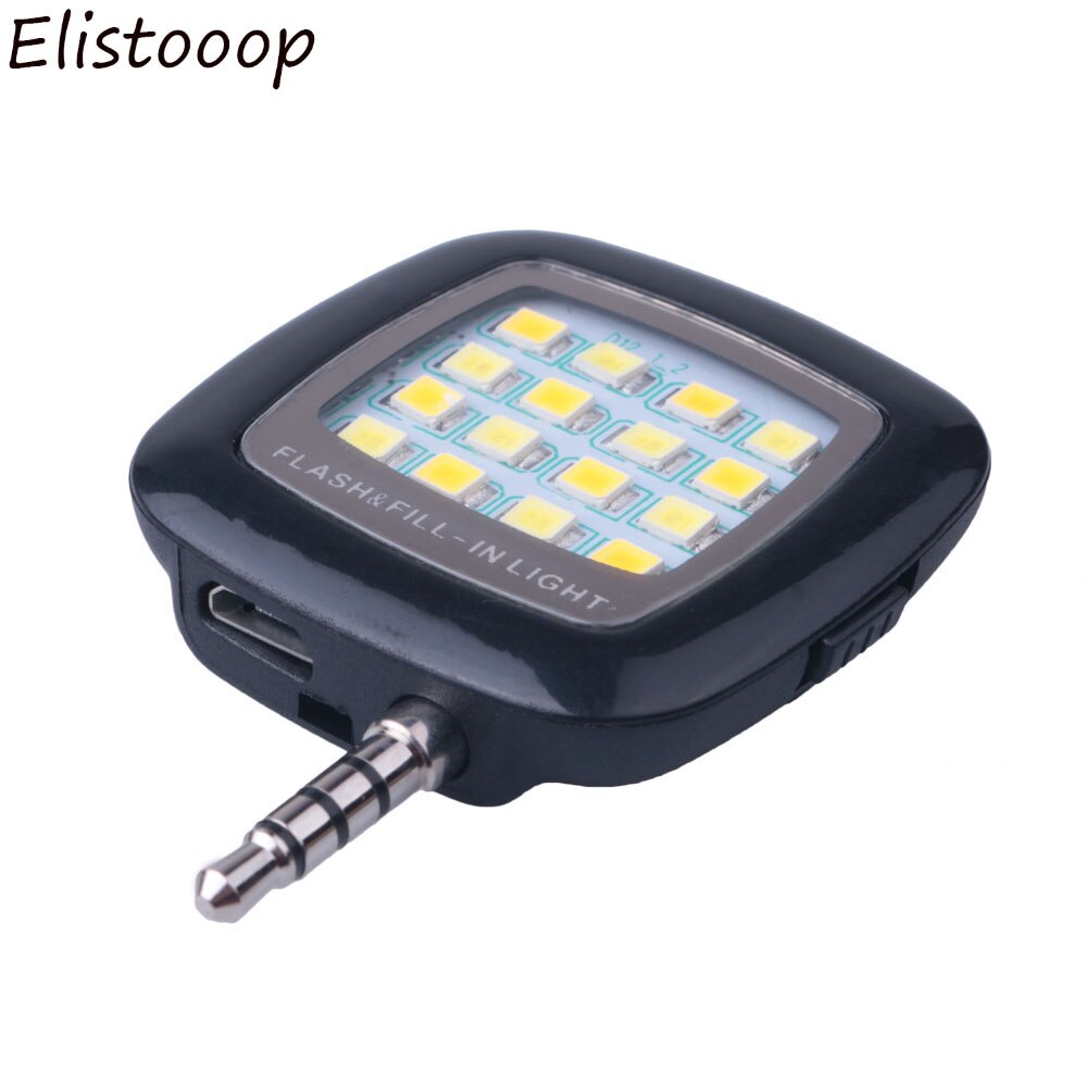 16 LED Lights Mobile Phone LED Flash Light Adjustable Fill light For iPhone for Android Phones Mini Selfie Sync Flashlight