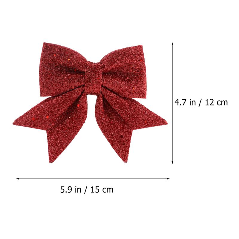 Lazos dorados de Navidad para árbol de Navidad, adornos de lazo, suministros para de Navidad, 8 Uds.