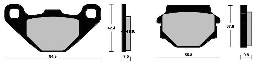 Brake Pad Set fit for TGB ATV 460 Blade IRS Target Front Rear