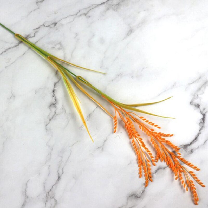 Artificial Wheat Bouquet Plant Plastic Flower Wreath Wedding Party Decoration DIY Craft Scrapbook Home Decor: Single branch
