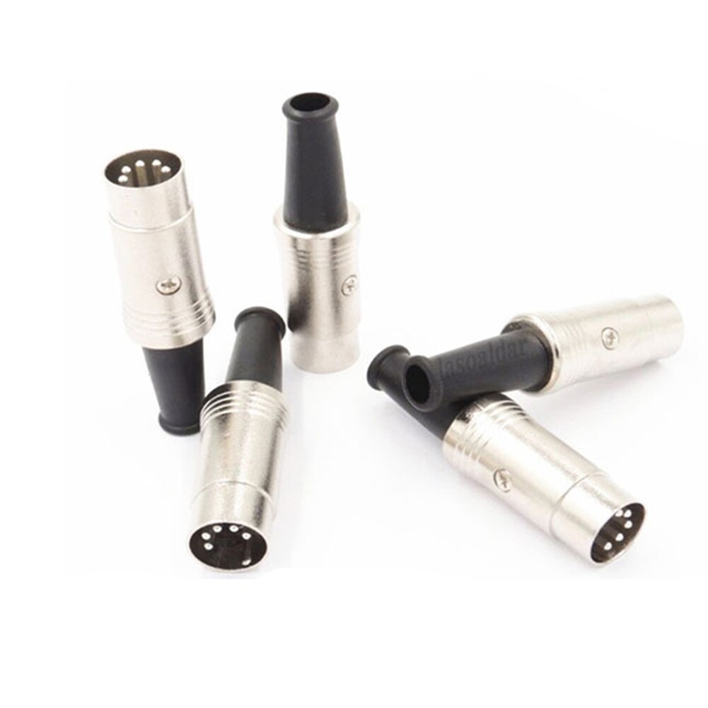 5 Pin Din Midi Connector Kabel Lead Audio Adapter 60X16Mm Mannelijke Inline Plug Heavy Duty Kabel Klem met Flexibele Trekontlasting