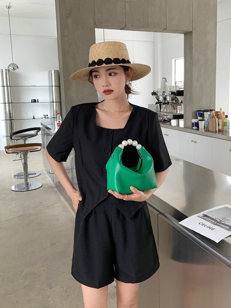 2022 Parel Kralen Handvat Handtas Paars Split Lederen Vrouwen Schoudertas Kleine Keten Crossbody Tas Yelllow: oil green
