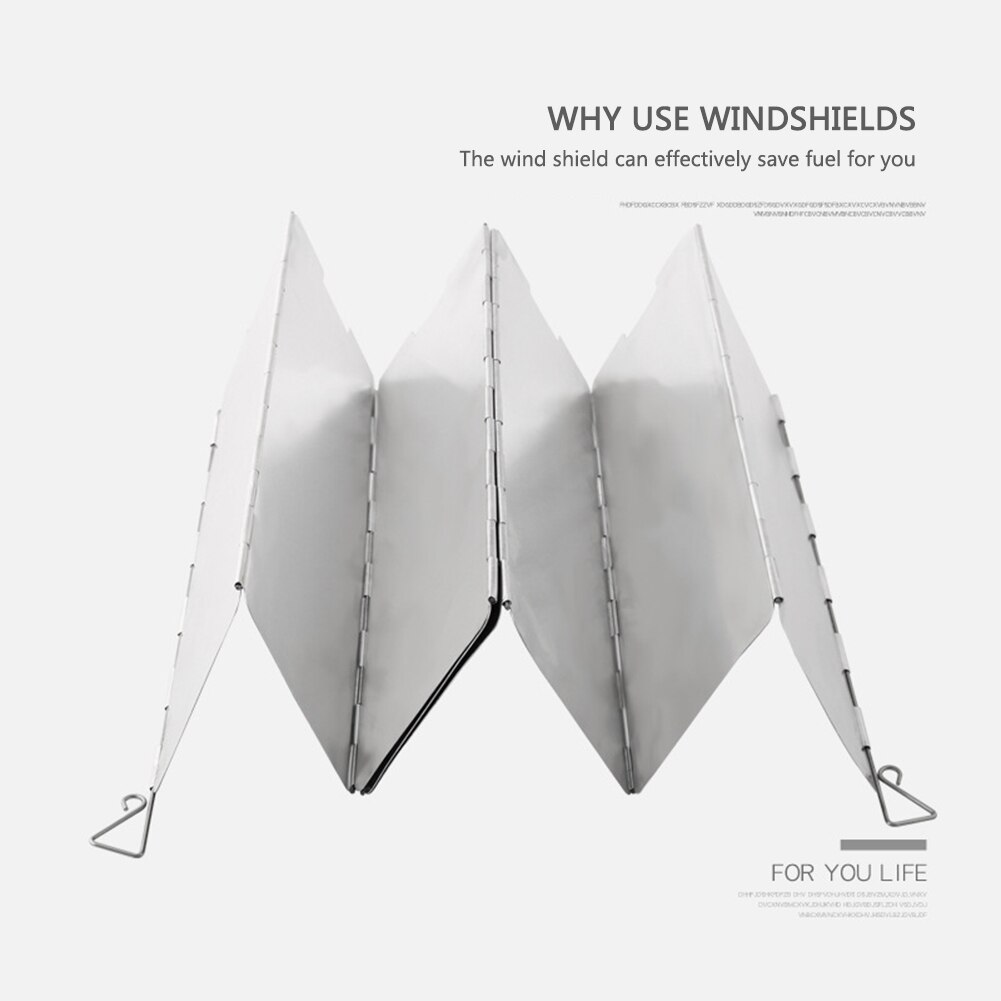 Draagbare Oven Wind Deflector Aluminium Opvouwbare Camping Gasfornuis Voorruit Platen Met Pin Opbergtas