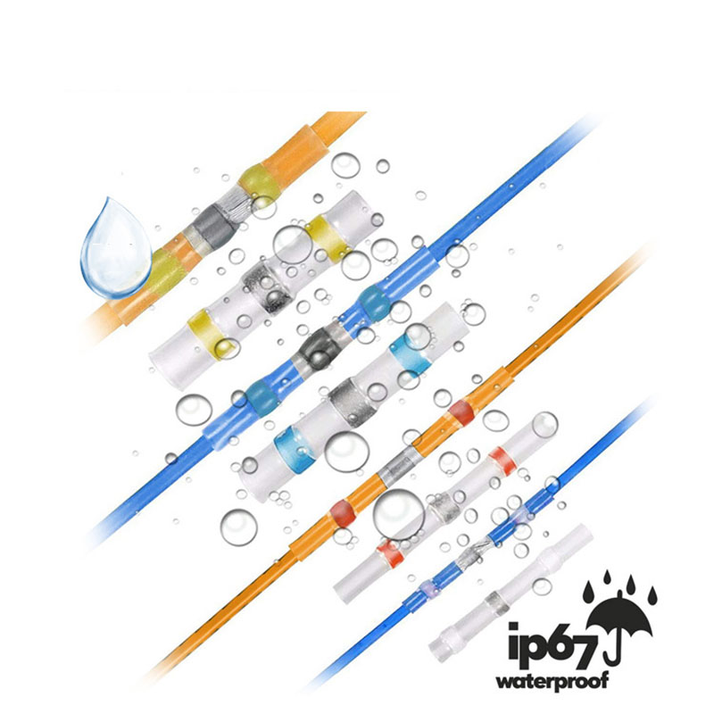 High Heat Shrink Solder Sleeve Blue Welding Sleeve Terminal Insulated Waterproof Butt Wire Connectors Wire Connectors