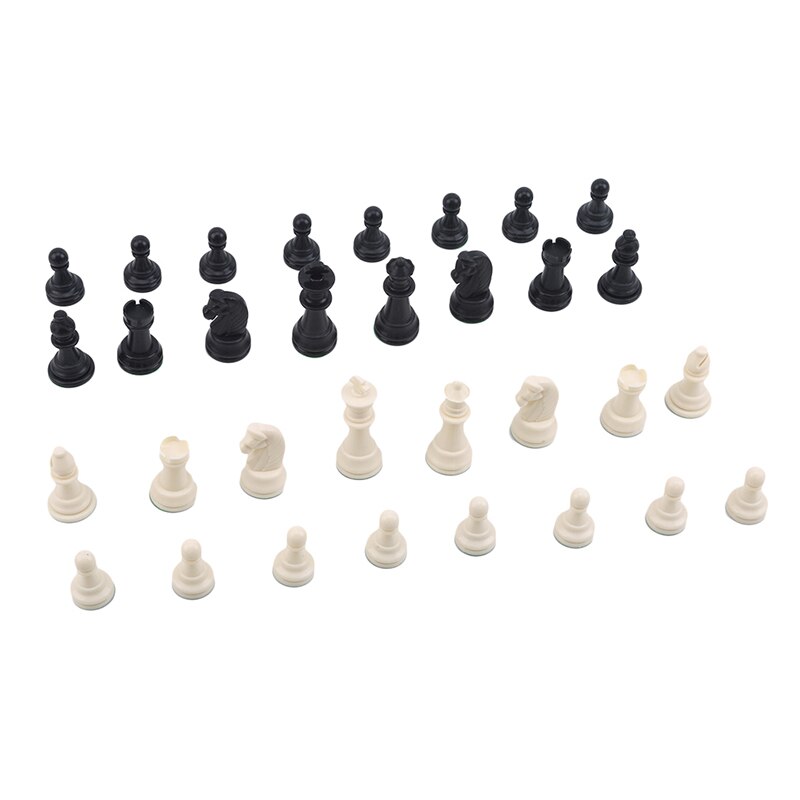 32pcs Chess Pieces/Plastic Chess Magnetic International Word Chess Game Entertainment Black&White
